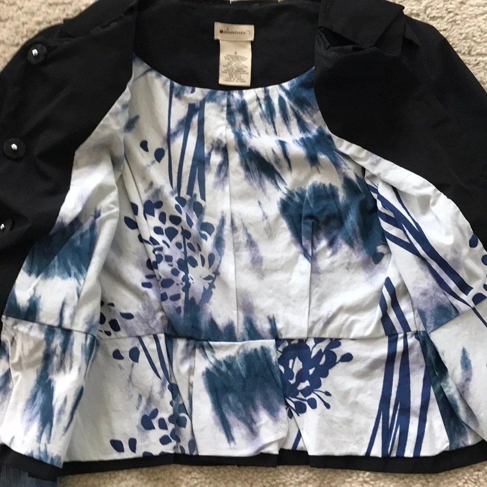 Anthropologie Black Petal Collar Jacket - Picture 5 of 7